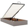 Ottoman Bed with Mattress & LEDs Taupe 100x200 cm Fabric