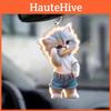 Acrylic Car Cat Hangtag Ornament Sleek Design Interior Decora Supplies Pendant