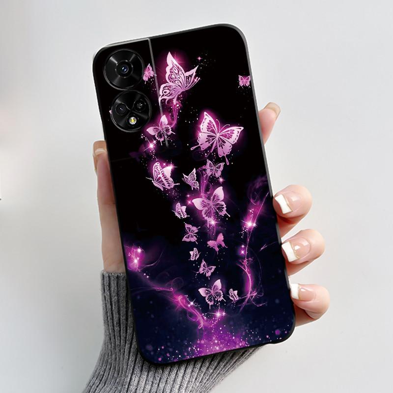Printing Pattern Case For TCL 50 5G/TCL 50 XE Nxtpaper 5G/TCL 50XE 5G Soft Silicone Black Shell Cover Cute Flower Cartoon Casing