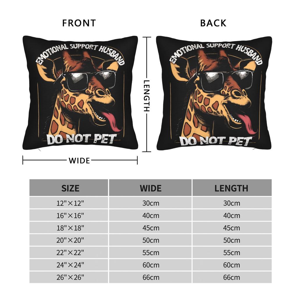 Emotional Support Husband Do Not Pet Pillow Cover Comfy Cushion Cover Retro Trendy Pillow Case For Sofa Car Home Decor