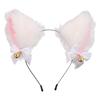Кошачьи ушки Повязка на голову с кошачьими ушками и колокольчиком Милый пушистый аксессуар для волос Аксессуар для костюма для косплея Хэллоуин Рождество Школьный фестиваль Белый День святого Валентина