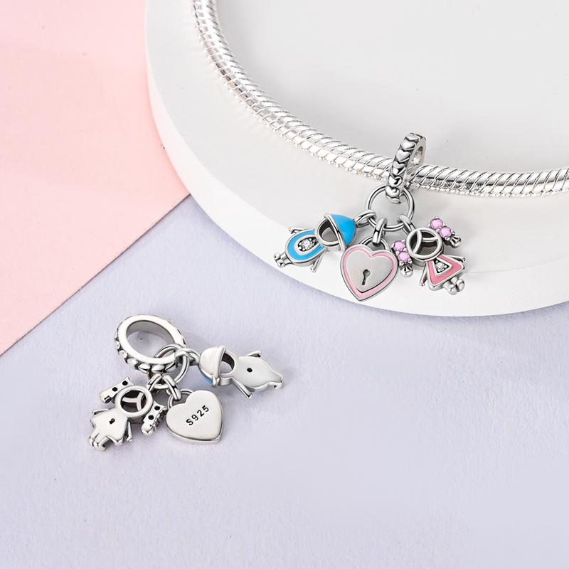 Charms Beads Romantic Love Theme Couple Marriage Heart Cute Heart Fit 925 Charms Bracelet Beads Jewelry Gifts for Women
