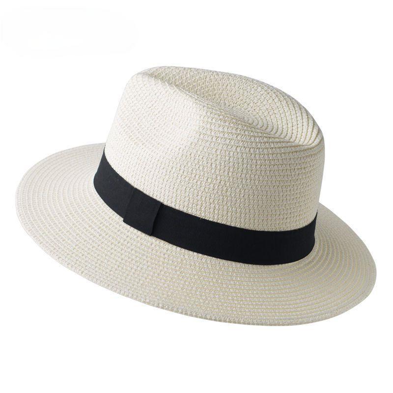 Men's Hand-Woven Raffia Straw Sun Hat - Wide Brim, Sun Protection, Perfect for Summer Beach Vacation