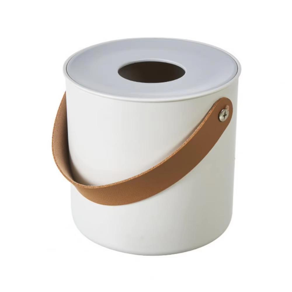 Drop-resistant Portable Tissue Box with Handle Toilet Paper Case Round Napkin Holder Tea Table