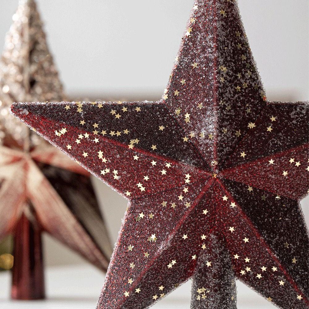 Блестящий рождественский топ с пентаграммой, пластиковое украшение для рождественской елки, отель, торговый центр