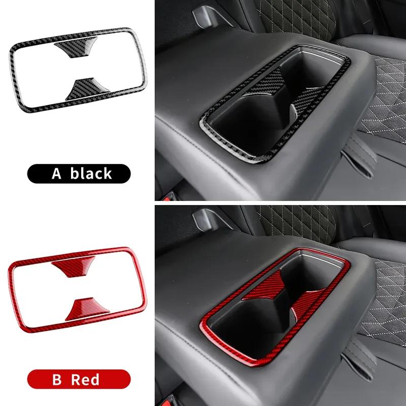LHD RHD Car Front Rear Drain Cup Holder Real Soft Carbon Fiber Sticker For Toyota RAV4 XA50 2024 2025