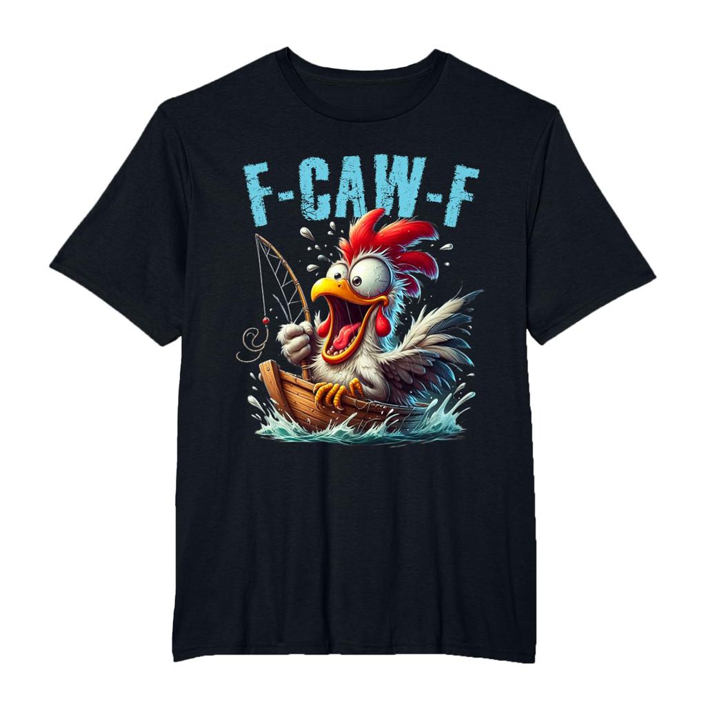 Смешная футболка с петухом, кукарекающим F-Caw-F, и каламбуром