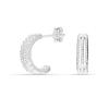 S925 Sterling Silver Italian Split Huggie C Shape Half Hoop for Women Teen