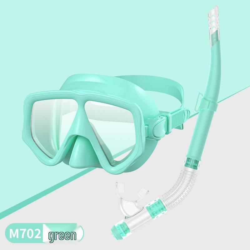 Snorkeling Set: Wide-View Mask & Semi-Dry Breathing Tube - Silicone Diving Goggles 2-Piece Kit