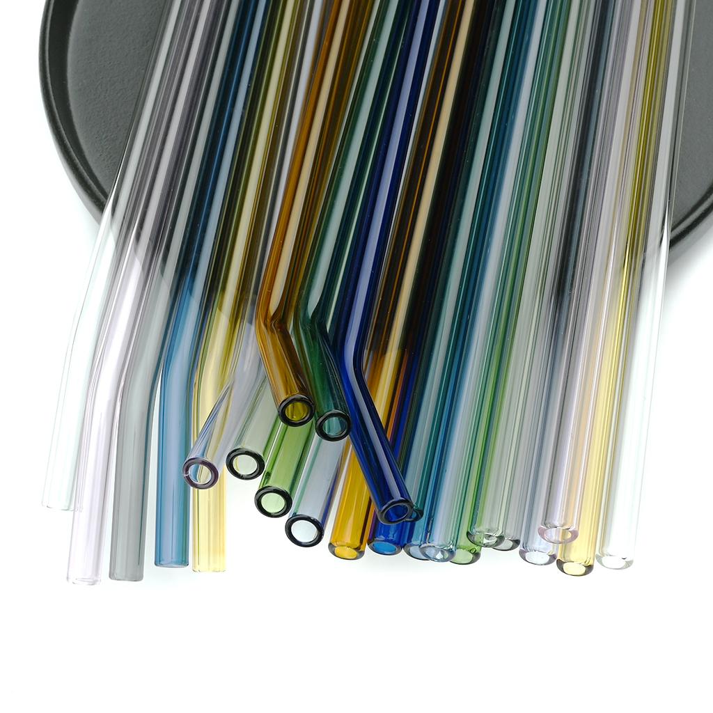 4/8 шт. набор соломинок из боросиликатного стекла, многоцветные многоразовые стеклянные экологически чистые соломинки для коктейлей, смузи
