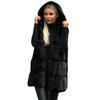 VAYLA Women Parkas Hooked Sleeveless Turndown Collar Coat Cardigan Covered Button Pockets Round Neck Solid Color Loose Casual Coat 5XL