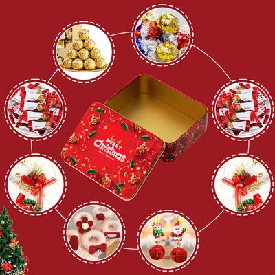 1 шт. жестяная коробка квадратная коробка для конфет коробка для хранения жестяная коробка подарочная коробка рождественская коробка для печенья пустая