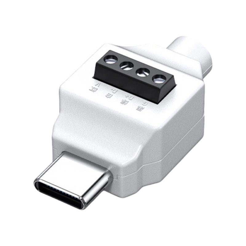 Разъем USB Type C (папа) на 5-контактный/4-контактный клеммный блок, без пайки, для быстрой проводки и ремонта устройств, поддерживает только зарядку 65 Вт