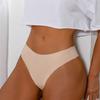 Seamless Ice Silk Thong - Women's Low-Rise Invisible Plus Size Triangle Panties