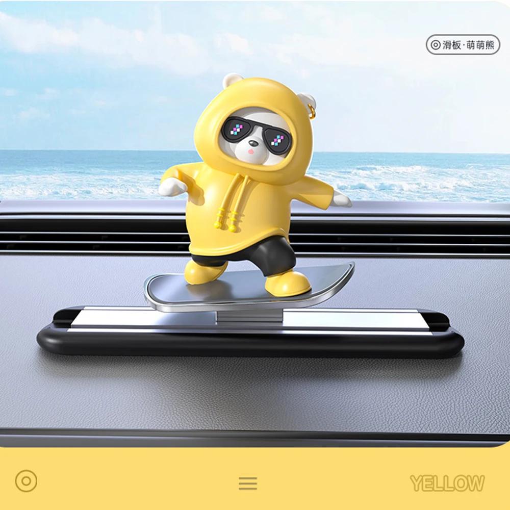 Модернизированные парковочные номерные знаки, украшения для центральной консоли автомобиля, мини-скользящий медведь, украшения для автомобиля, аксессуары для салона автомобиля