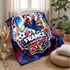 Фланелевое одеяло с принтом France Football, приятное для кожи, теплое, декоративное покрывало для дивана, кровати, для повседневного использования