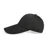 Unisex long-brim soft-top solid-color twill cap, black
