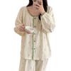 Narebualo Cietupoop Square Long Sleeve Floral Cute Easy To Put On and Take Suitable for and Winter Women's Pajamas, Collar, Button-Up Front, Print,