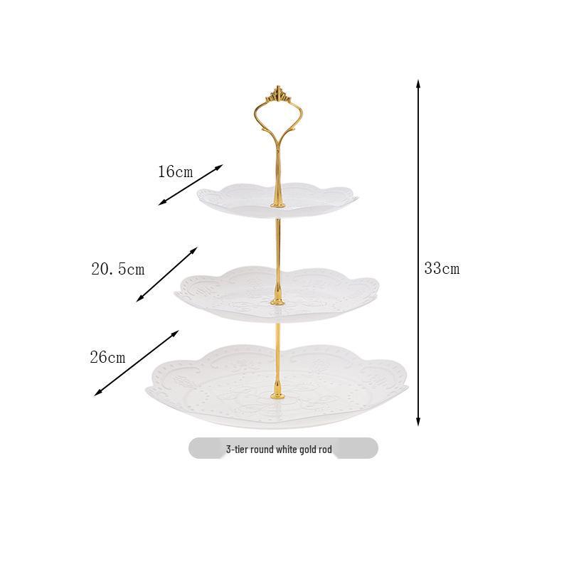 Трехъярусная подставка для торта к европейскому полуденному чаю - креативный многослойный пластиковый поднос для десертов и фруктовая тарелка
