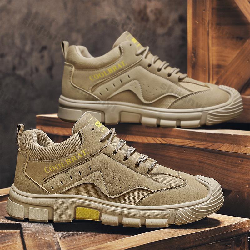Модные мужские кроссовки 2024 года, осень, новая рабочая обувь, нескользящая, легкая, устойчивая к запахам, износостойкая, со шнуровкой, удобная, хлопковая обувь для отдыха на природе