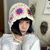 Bohemian Mori женские шляпы в корейском стиле весенне-летние каникулы шляпа-панама ручной работы с цветочным принтом свежие вязаные крючком шапочки