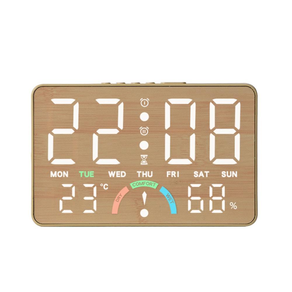Large LED Screen Electronic Table Clock Temperature Monitor LED Wall Clock Desk Use