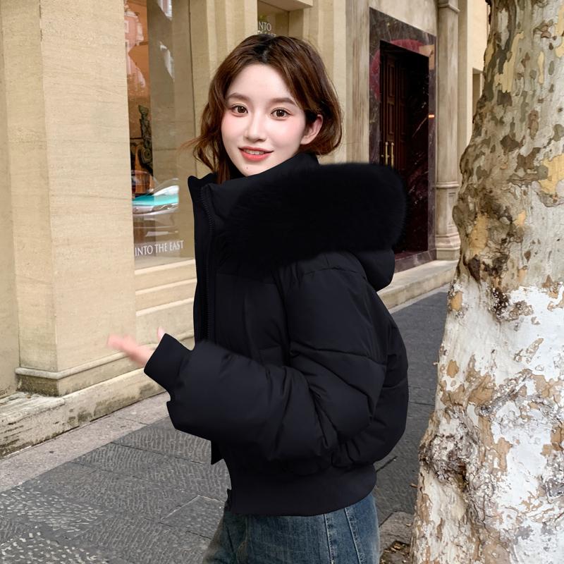 Autumn Winter Thicken Warm Parka Women Casual Solid Color Big Pocket Loose Short Hooded Coat Jackets Outwear