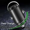 Car 100/200W Dual Port Mini USB Charger Ultra Fast Charging Cigarette Lighter Socket 12-24V Aluminum Cell Phone Charging Adapter