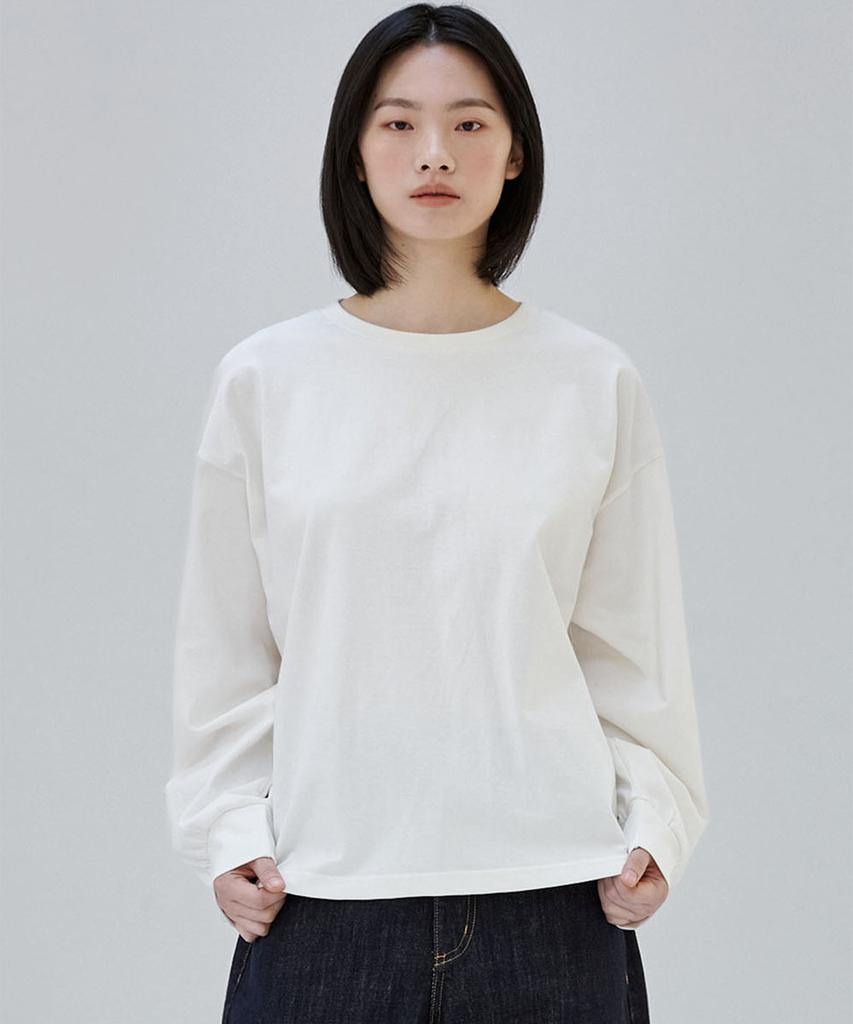 MALOUPE 5115 Crop Oversized T-Shirt (Ivory)