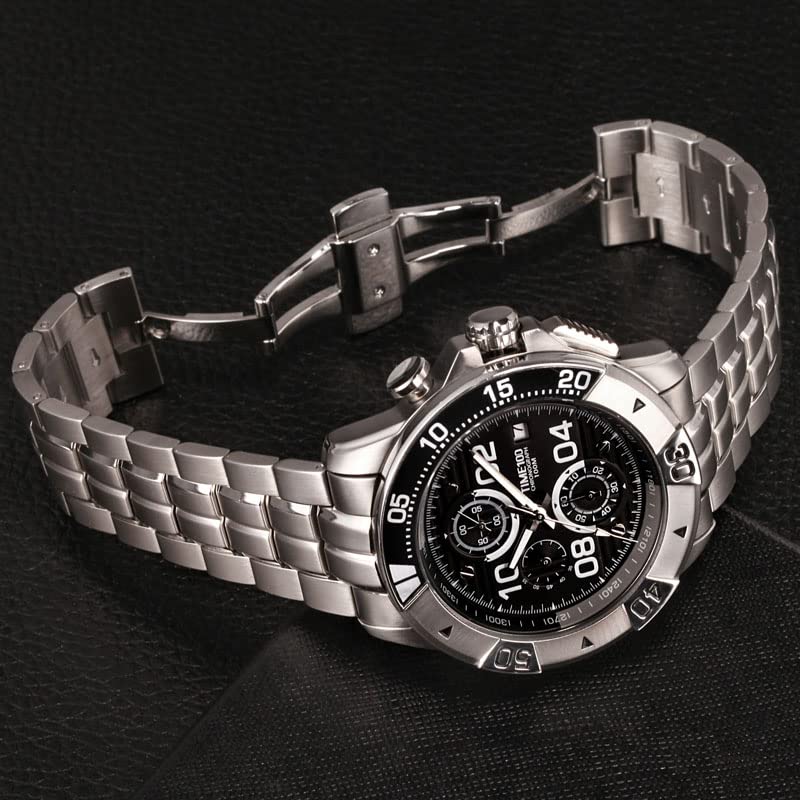 Часы TIME100 на батарейках, спортивные, легкие в использовании, с серебристо-черным циферблатом, мужские, часы, водонепроницаемые, часы, чтение, аналоговые, мужские, корпус,