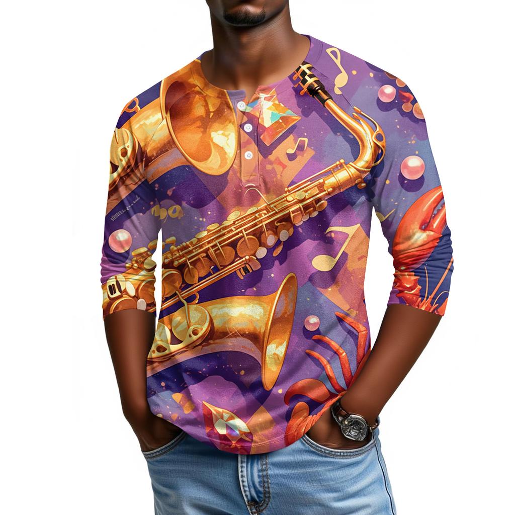 Мужской топ с рукавом реглан и рукавом три четверти