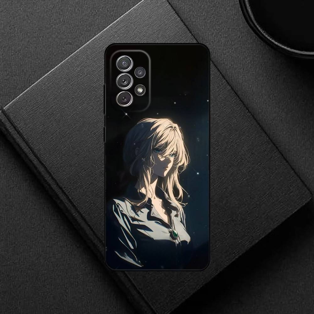Чехол для телефона с изображением аниме V-Violet Evergarden для Samsung S25, S24, S21, S22, S23, S30, Ultra, S20, Plus, Мягкий силиконовый черный чехол