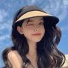 Casual Portable Wide Brim Beach Hat Sun Hat Visors Straw Cap