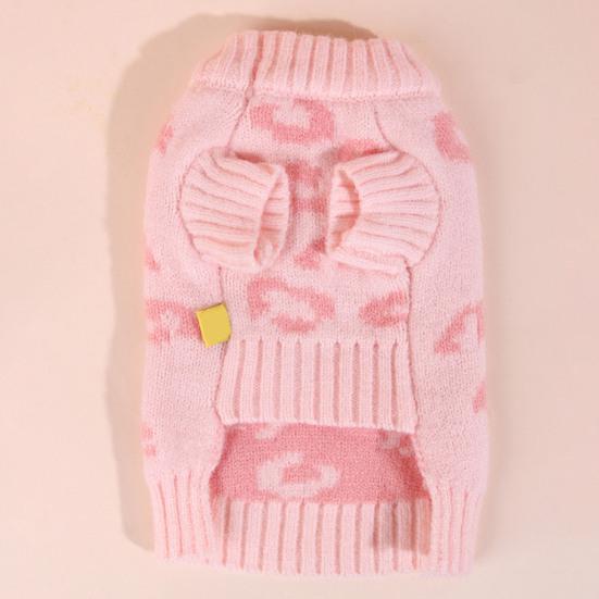 Нежный свитер для домашних животных, шерстяная пряжа с короткими рукавами, теплая одежда для собак с принтом