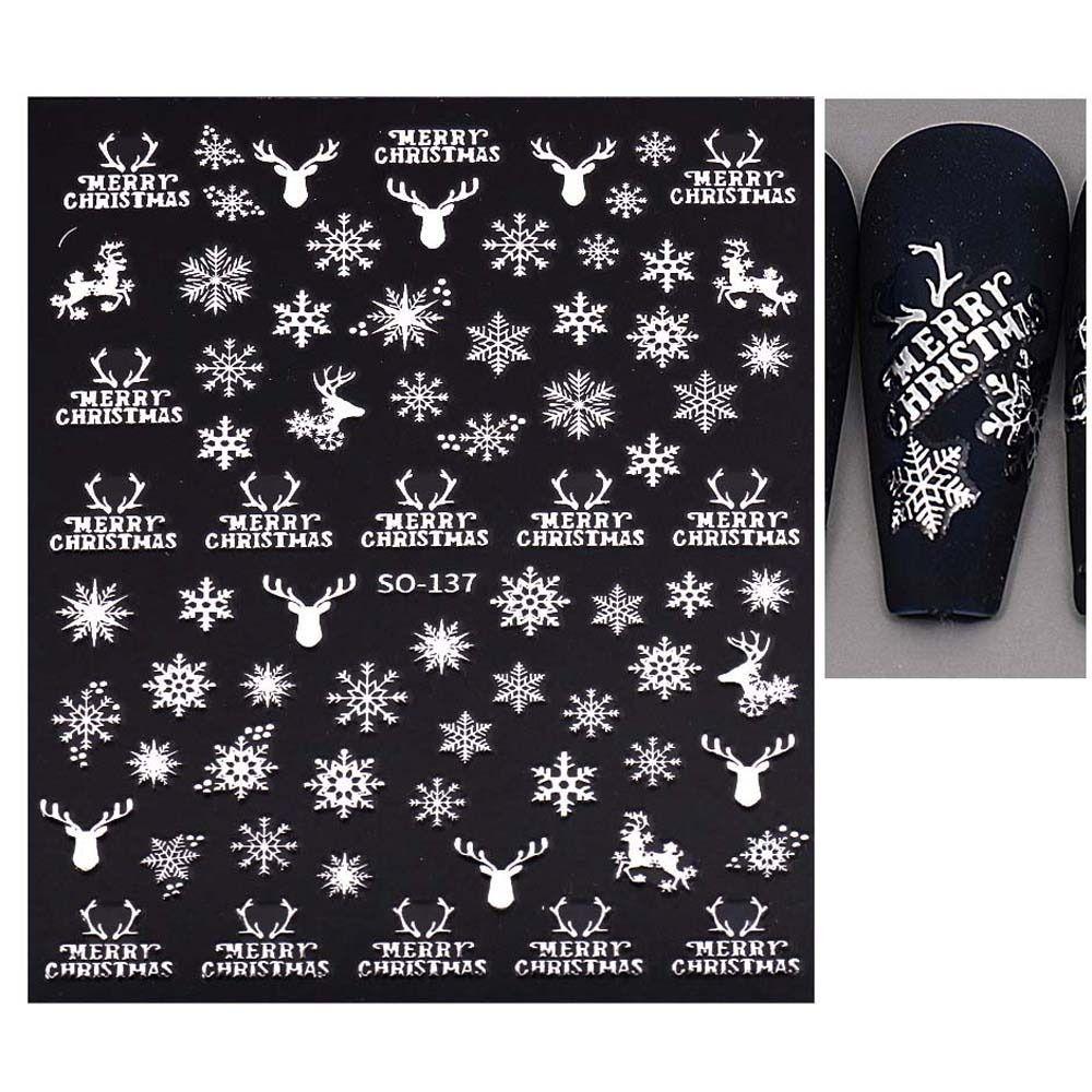 Снежинки Рождественские наклейки для ногтей Санта Клаус Рождественские украшения для ногтей Салон маникюра