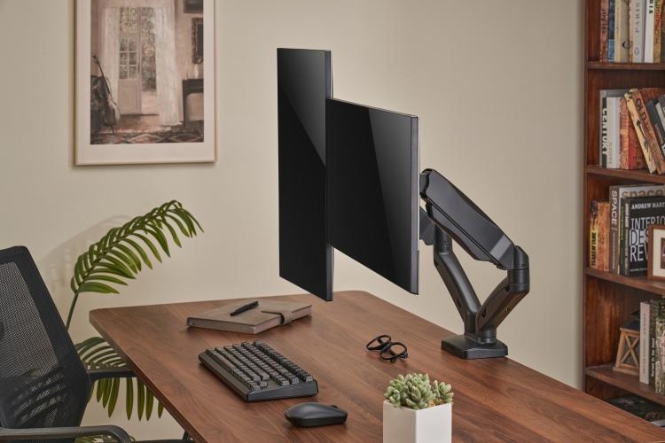 Up Up Premium Dual-Screen Monitor Arm 17-32'', VESA 75x75, 100x100, Matte Black