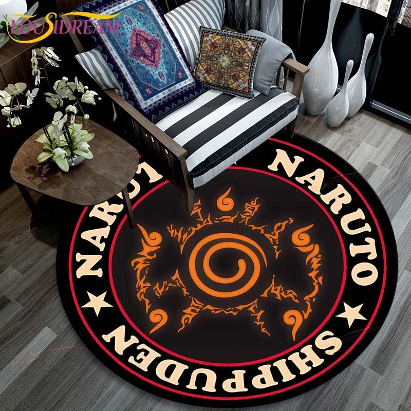 Ковер для гостиной, детские круглые коврики с рисунком Наруто с 3D рисунком для журнального столика, домашний детский напольный ковер, противоскользящий