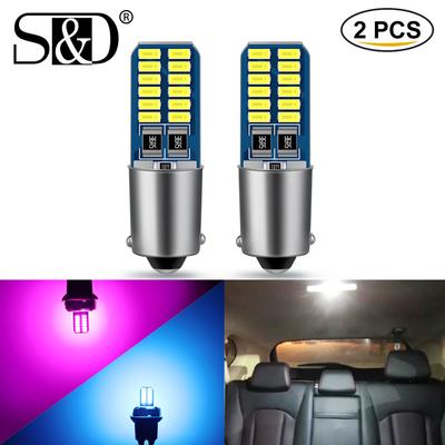 2 шт. BA9S H6W T4W светодиодная автомобильная лампа T2W T3W H5W Автомобильные фонари заднего хода Автопарковка Свет номерного знака Белый Розовый Кристалл Синий DC 12 В