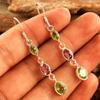 Peridot Amethyst Handmade Dangle Earring 100% 925 Sterling Silver August February Birthstone Jewelry