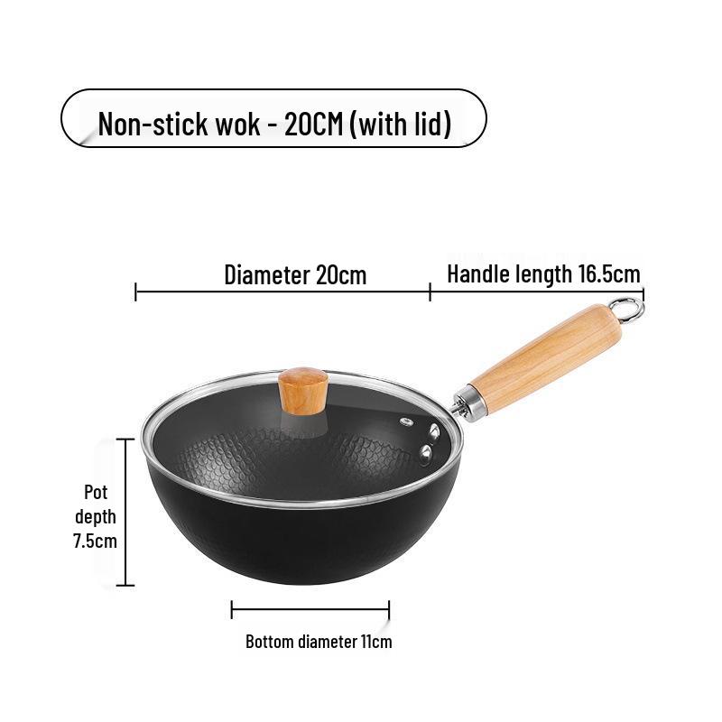 Multi-Use Mini Iron Wok: Non-Stick, Induction & Gas Compatible Flat Bottom Pan for Home & Outdoor Cooking