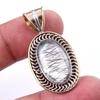 Natural Black Rutile 925 Solid Sterling Silver TwoTone Gift Pendant 1.50" K3W41
