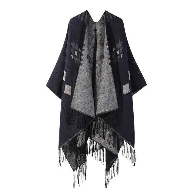 Зимняя мода пончо женские накидки шарф имитация кашемира женские шарфы теплые шали обертывания женские пончо Bufanda Mujer Foulard