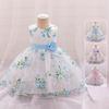 Qizlar uchun 3D gulli printli chaqaloq bayram libosi Bolalar kiyimi Tyul 1 yosh tug'ilgan kun bayrami To'y kelin dugonalari Qizlar liboslari Rojdestvo kostyumlari