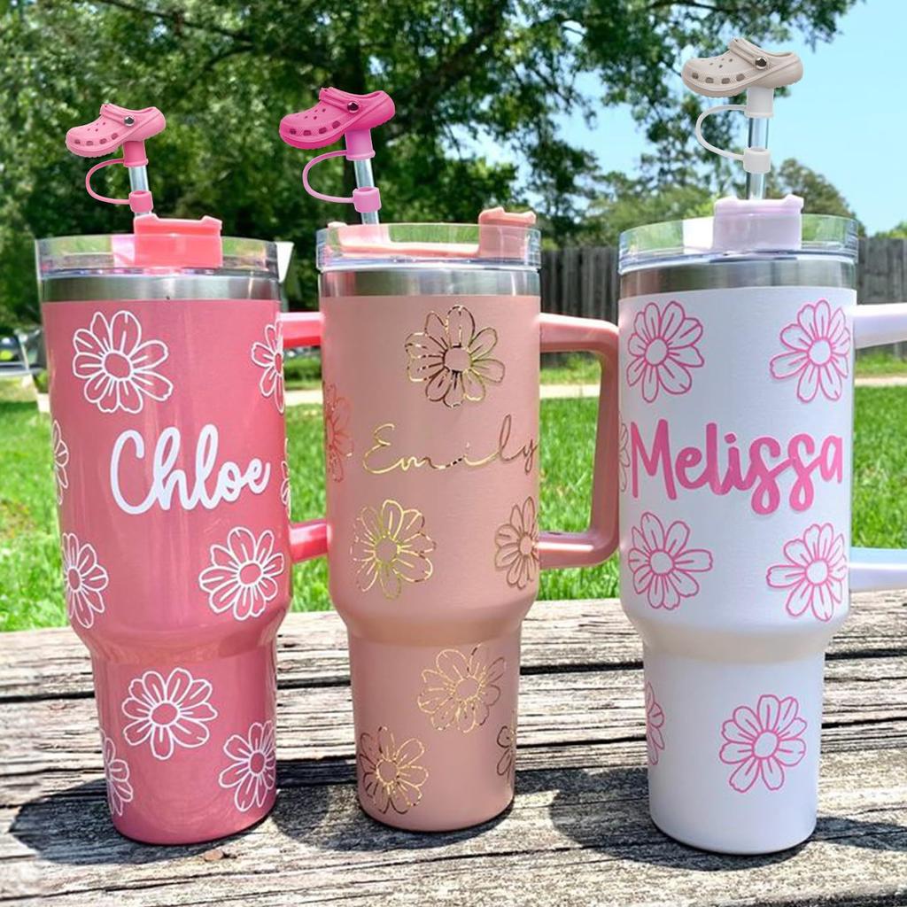 1PC Cute Silicone Straw Covers for Stanley Cups Reusable 10mm Topper Dust-Proof Spill-Proof Cap Compatible with Stanley 30/40oz