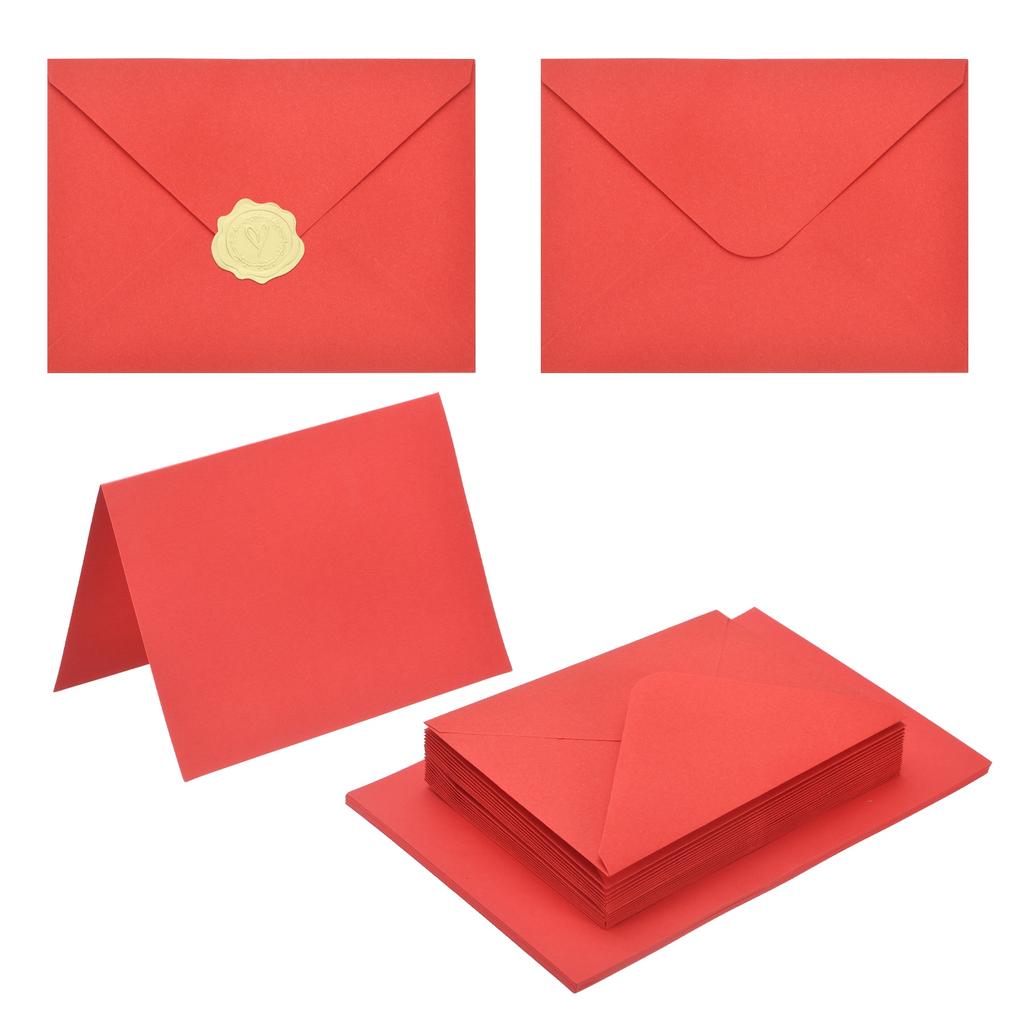 20Sets 4x6 Blank Cards and Envelopes V Flap A6 Envelopes with Cardstock & Gold Stickers for Greeting Cards Wedding Invitations