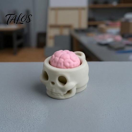 Настольное украшение "Цветок Мозга" 3D-печатный Череп Кликер для Клавиатуры, Снимающий Стресс Колпачок для Клавиши Сумка Хэллоуинские Подарки для Странных Коллекционеров Шарм, Креативный