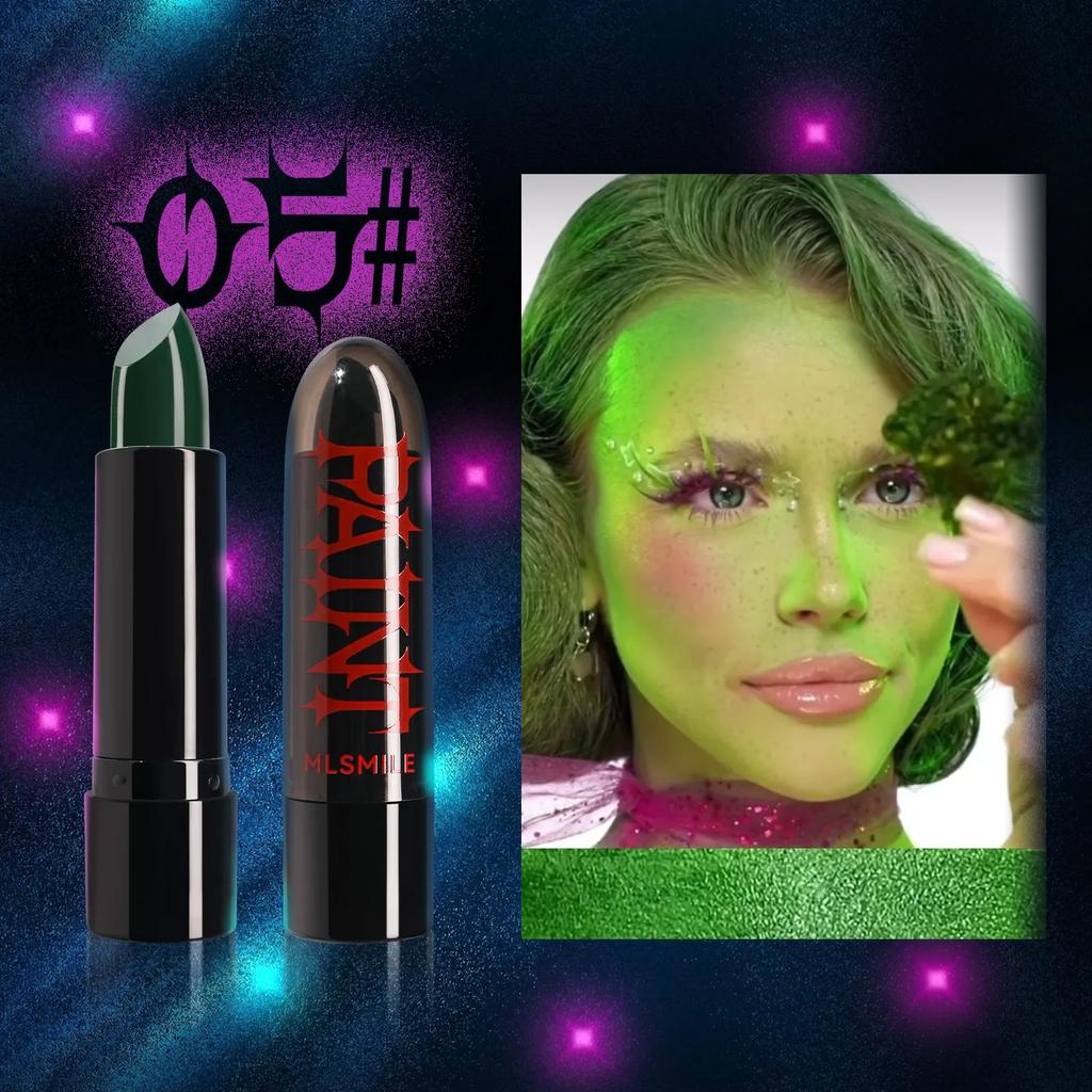 Halloween Matte Lipstick Dark Black Vampire Olive Green Creative Halloween Makeup Face Body Painting