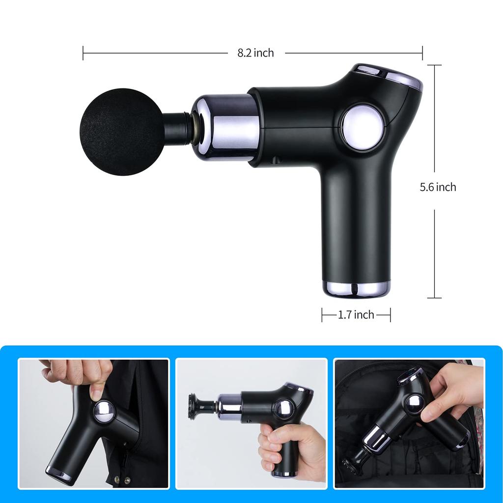 New LCD Touch Screen Massage Gun Mini 32 Speed Deep Tissue Percussion Muscle Massage Fascia Gun Pain Relief and Neck Vibrator Fitness