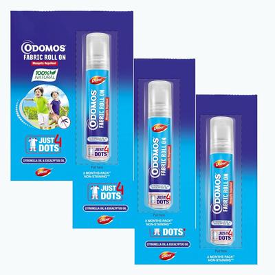 Odomos Тканевый ролик от комаров 24 мл (8 мл x 3) | Длительная защита | Сертифицировано педиатром и клинически протестировано