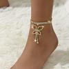 Сексуальные аксессуары Браслет на щиколотку Новый бриллиантовый браслет-бабочка, Персонализированный пляжный браслет-цепочка с кристаллами и бахромой